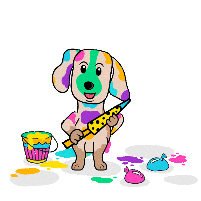 Holi Dog Image